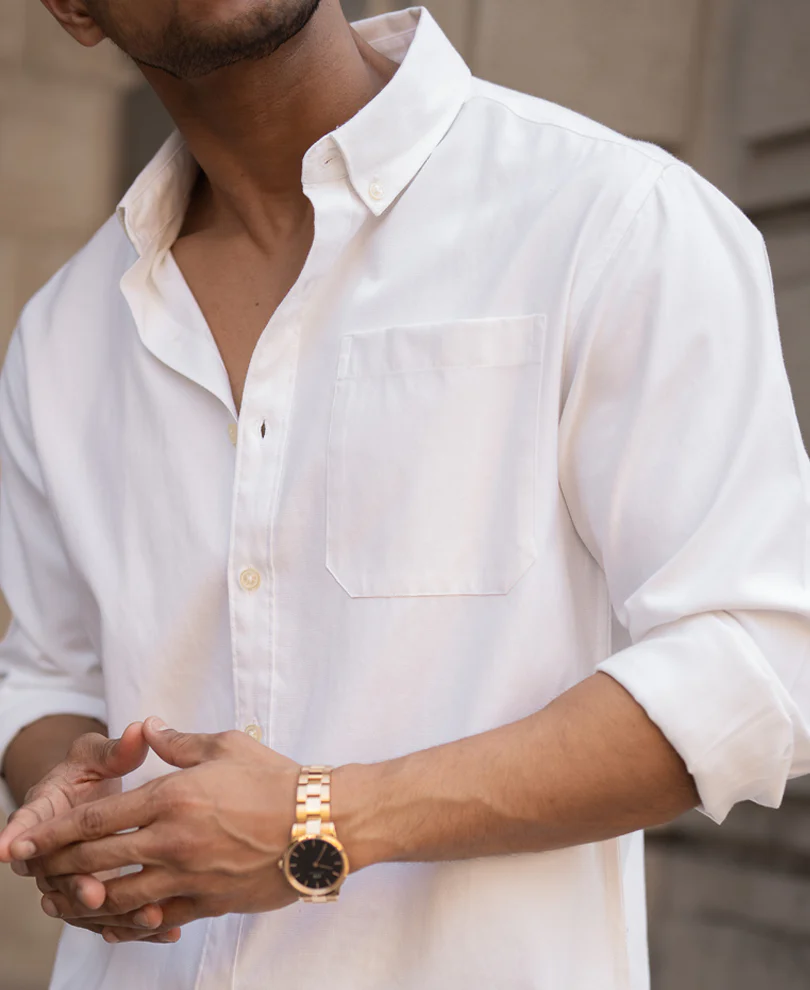 White Oxford Shirt 100% Cotton - Image 5