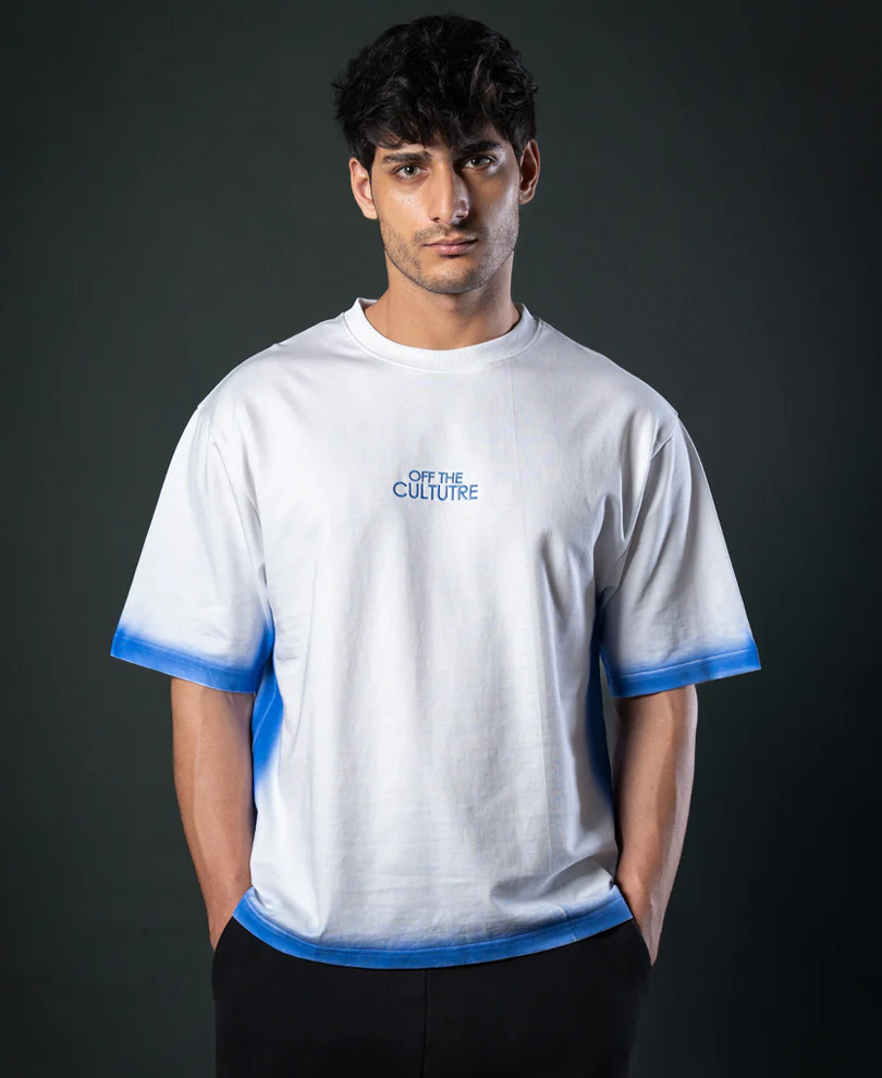 White Sprayed Oversize T-Shirt 100% Cotton - Image 2