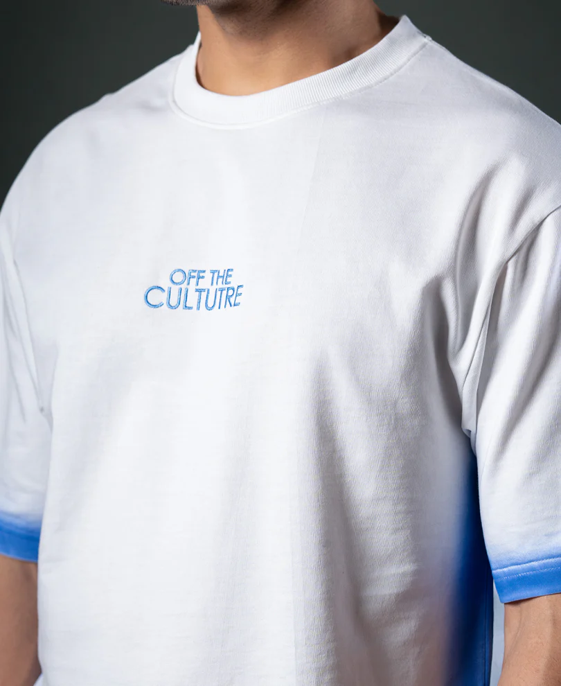 White Sprayed Oversize T-Shirt 100% Cotton - Image 4