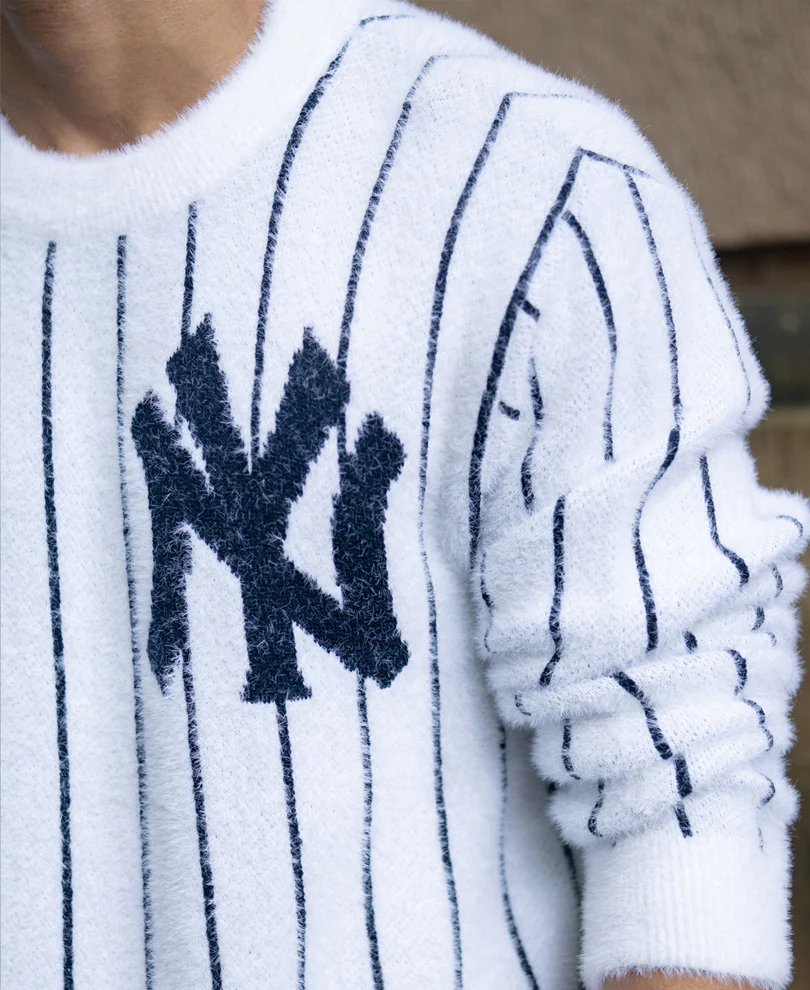 White Striped Fuzzy T-Shirt - Image 4