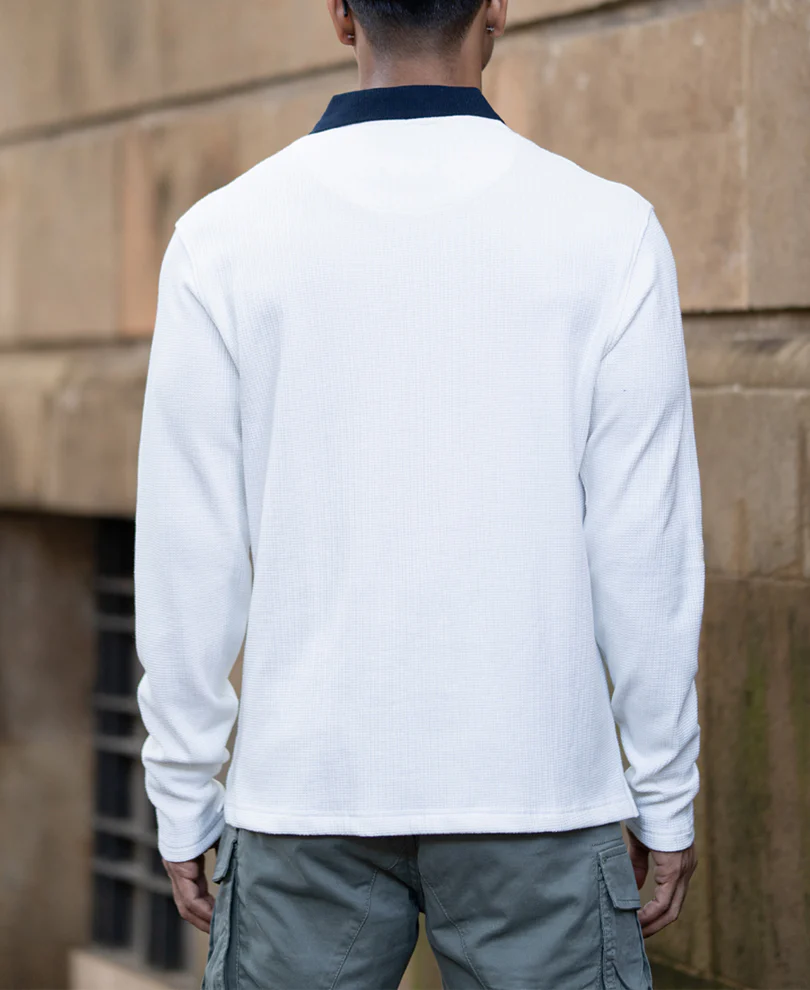 White Structured Printed T-Shirt - Image 6
