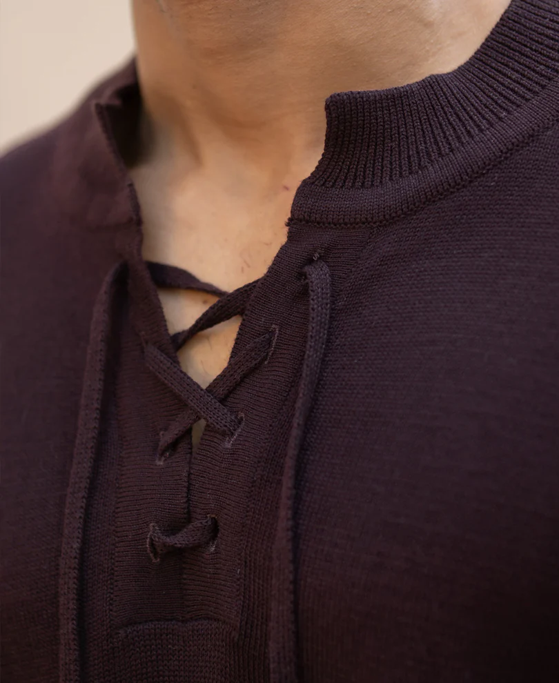 Wine Henley T-Shirt 100% Cotton - Image 5