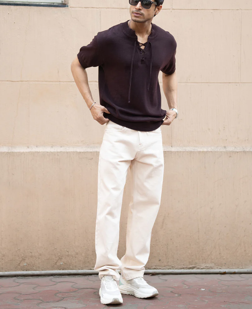 Wine Henley T-Shirt 100% Cotton - Image 7