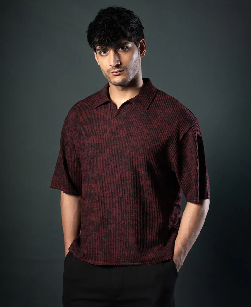 Wine Printed Boxy T-Shirt - Image 2