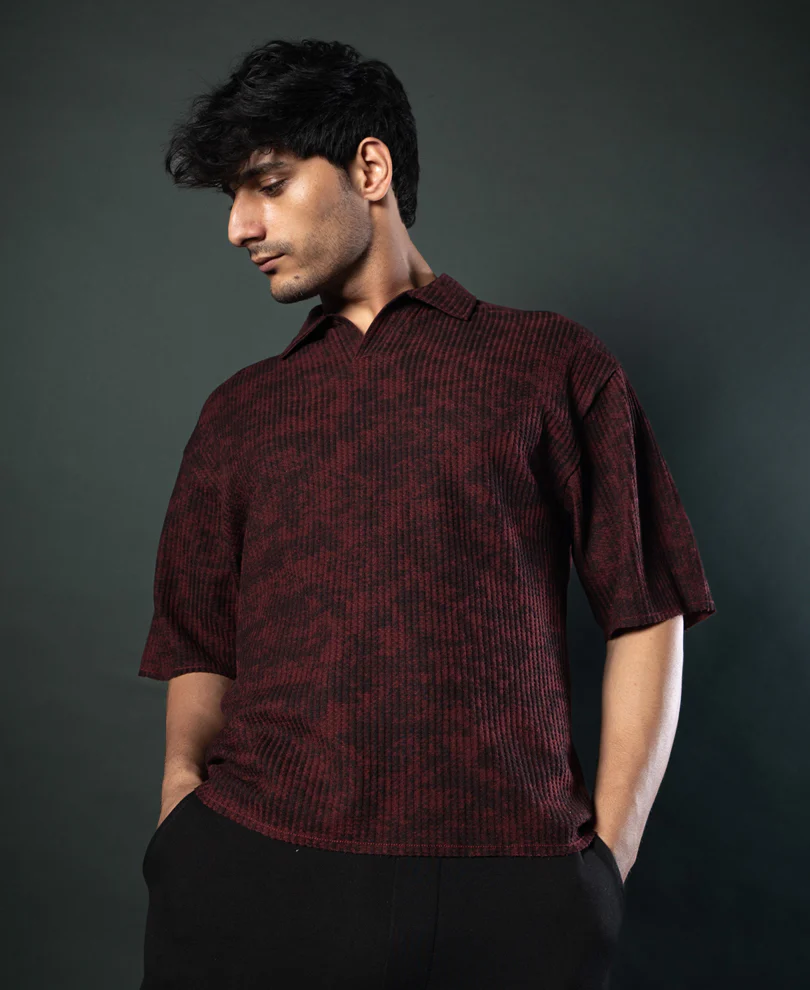 Wine Printed Boxy T-Shirt - Image 3