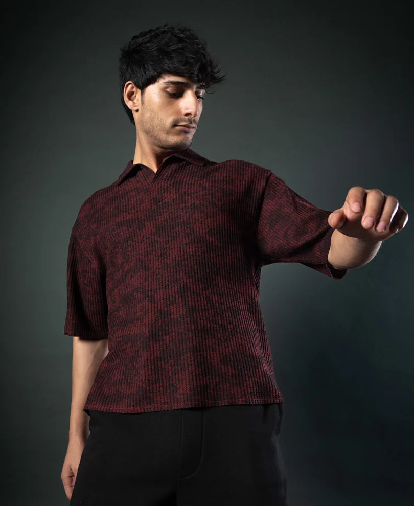 Wine Printed Boxy T-Shirt - Image 4