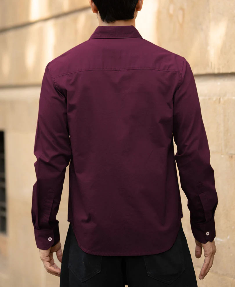 Wine Oxford Shirt 100% Cotton - Image 5