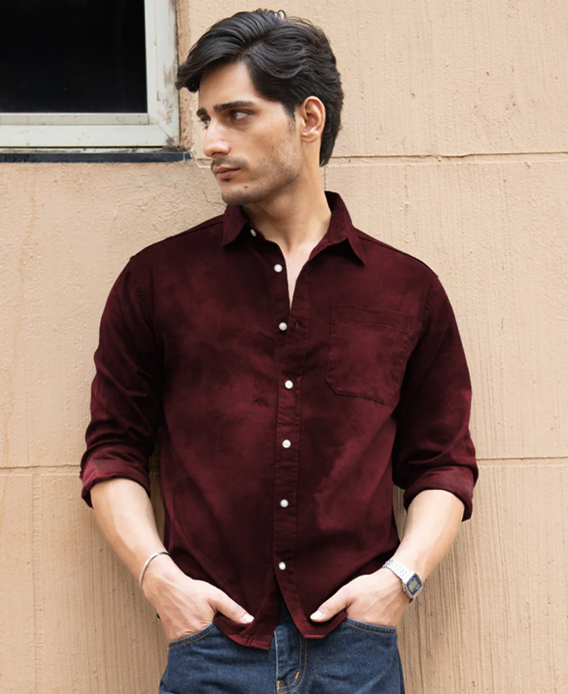 Wine Sprayed Shirt 100% Cotton - Image 2