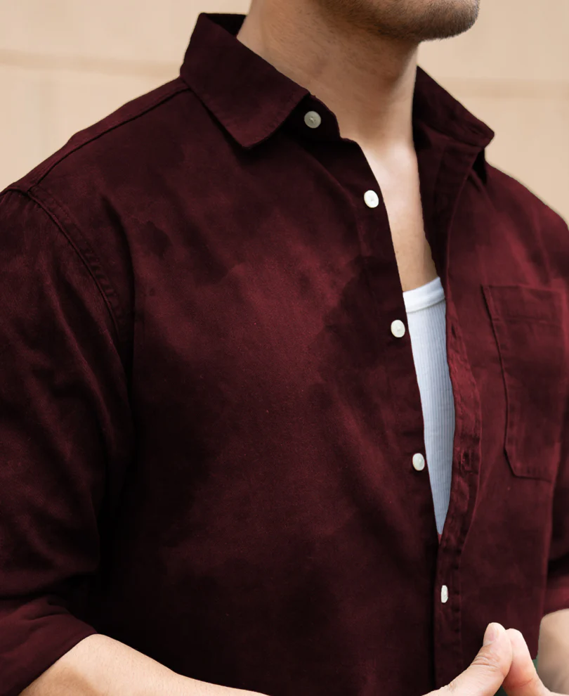 Wine Sprayed Shirt 100% Cotton - Image 3
