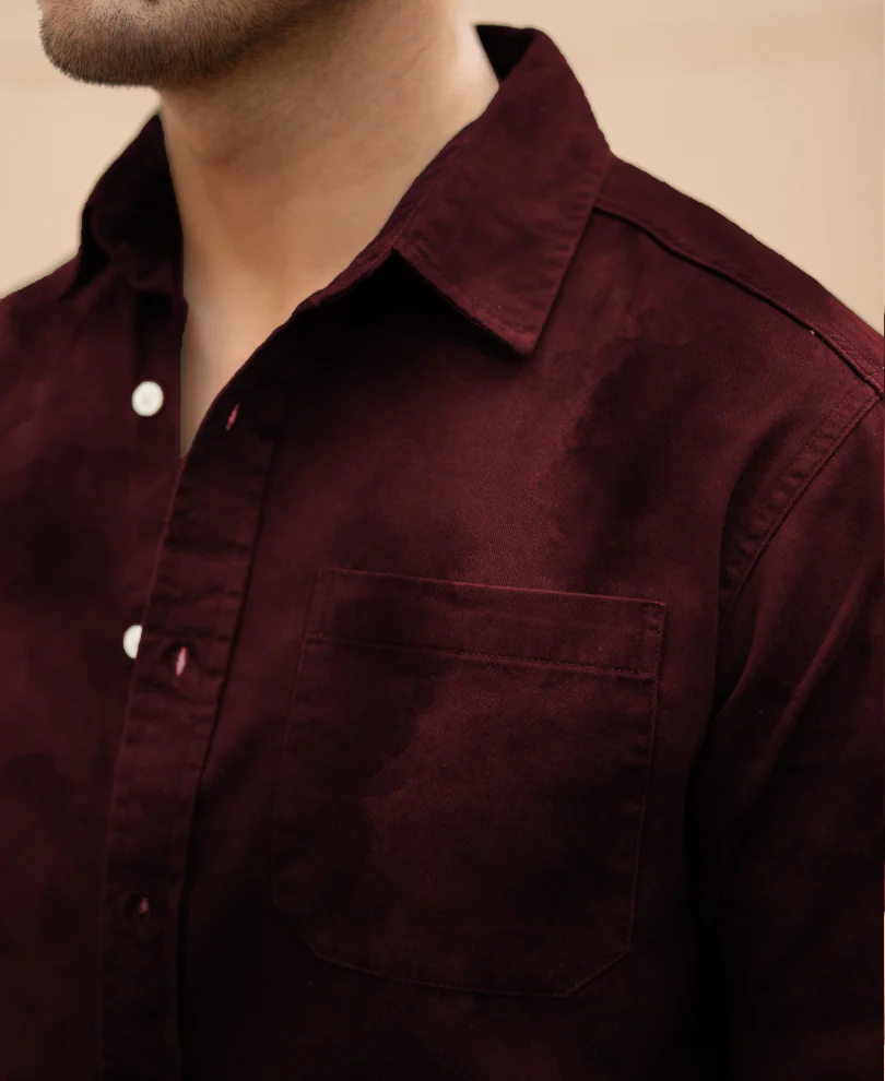 Wine Sprayed Shirt 100% Cotton - Image 4