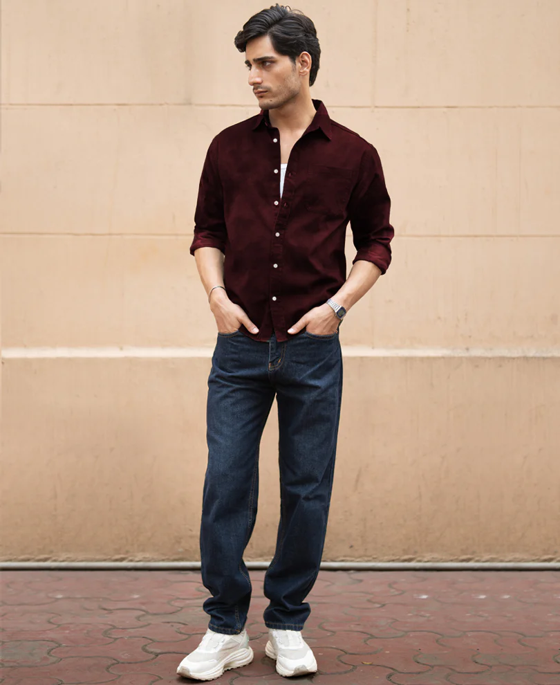 Wine Sprayed Shirt 100% Cotton - Image 6