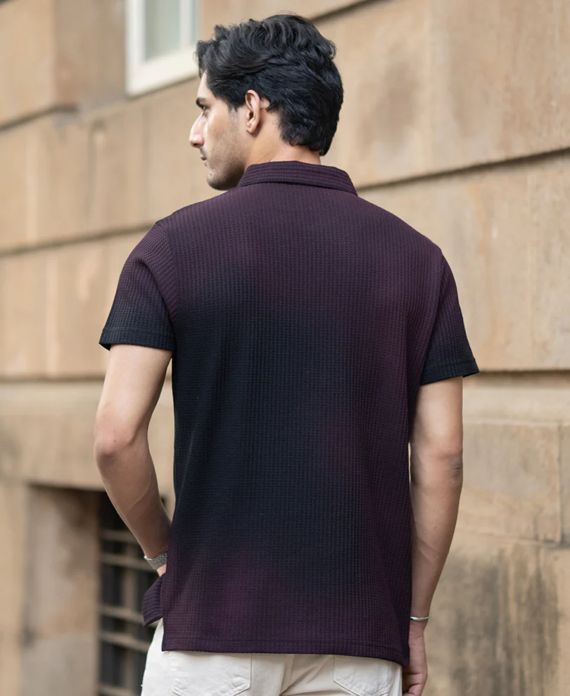 Wine Sprayed Structure T-Shirt - Image 5