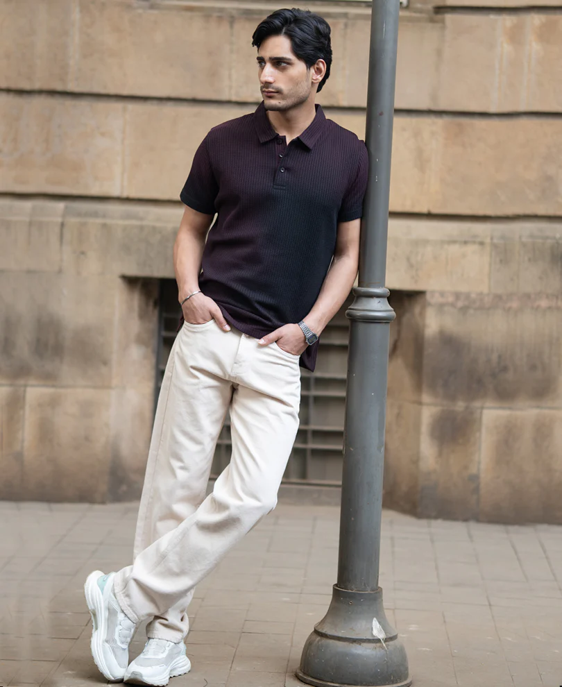 Wine Sprayed Structure T-Shirt - Image 6