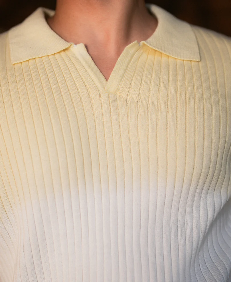 Yellow & Blue Ombre Knit T-Shirt 100% Cotton - Image 3