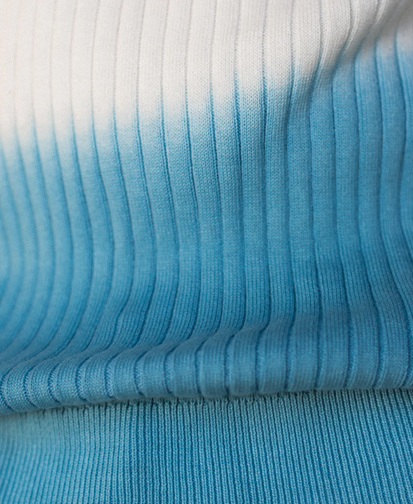 Yellow & Blue Ombre Knit T-Shirt 100% Cotton - Image 4