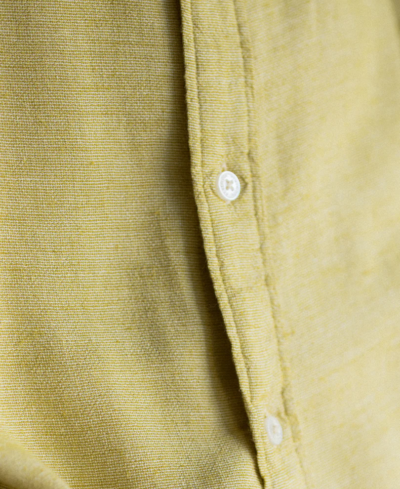 Yellow Linen Blend Structured Shirt - Image 5