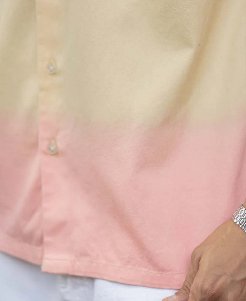 Yellow Ombre Structured Shirt 100% Cotton - Image 4