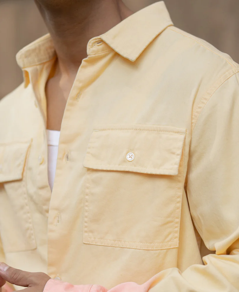 Yellow Ombre Structured Shirt 100% Cotton - Image 5