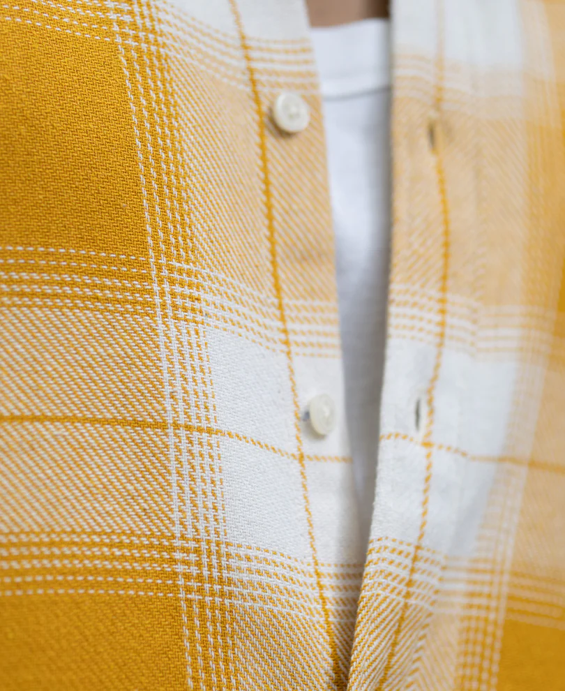 Yellow Structured Checks Buttondown Shirt - Image 4
